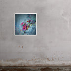 32x32" Daisy Gamble art print by Ashley Woodson Bailey, made during 2020 lockdown, color blurred soft like blooms seen underwater.