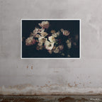 60x40" Dutch Love art print by Ashley Woodson Bailey, the original best-selling print, blooms rendered in the deep shadow of the Dutch masters.