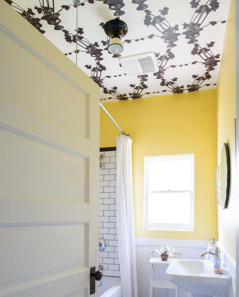 AWB Frida Wallpaper Insitu Powder Room Ceiling