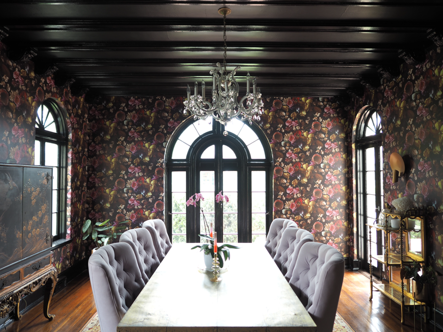 AWB Louise Wallpaper Insitu Dining Room