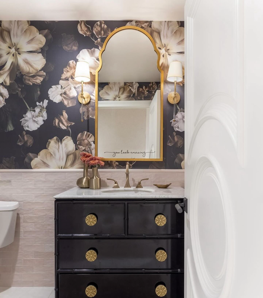 AWB Reese Wallpaper Insitu Powder Room
